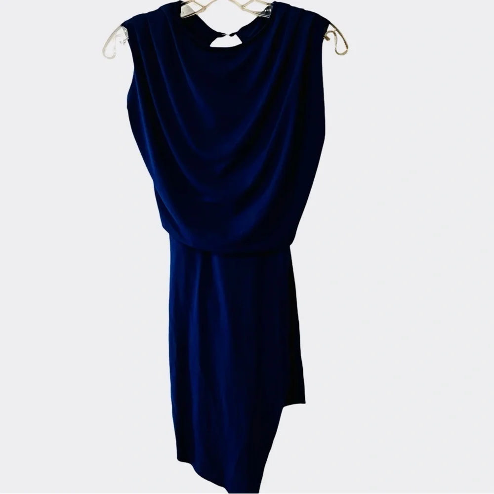 Balera draped Asymmetrical Dance Dress Blue Small Adult